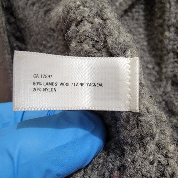 Gap Men's Mock Neck Chunky Knit Lambswool Grey Melange Cable Cardigan L Used - Picture 8 of 14